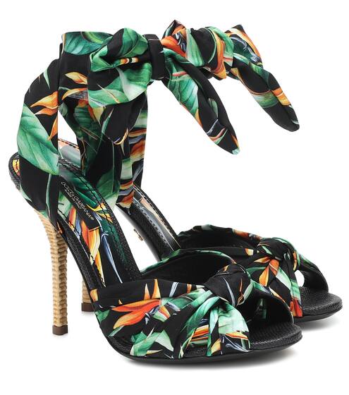 Printed silk-twill sandals | Dolce & Gabbana