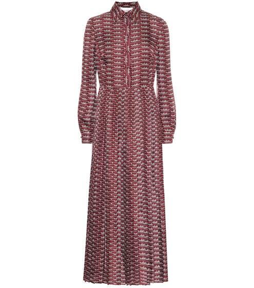 Logo silk midi shirt dress | Valentino