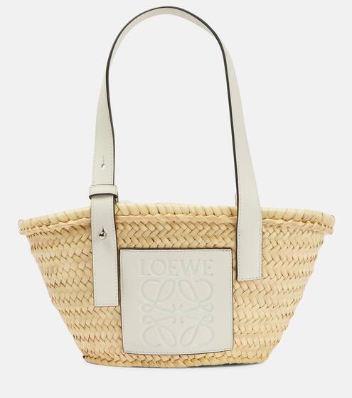 Small leather-trimmed basket tote | Loewe
