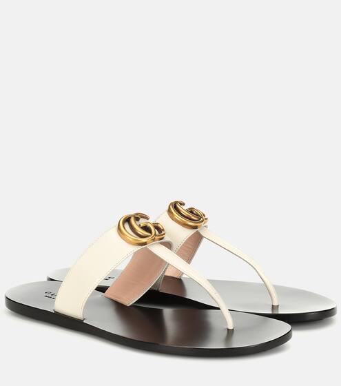 Marmont leather thong sandals | Gucci