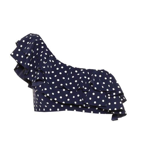 Dotted one-shoulder bikini top | Tory Burch