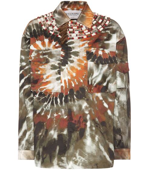 Embellished printed cotton jacket | Valentino
