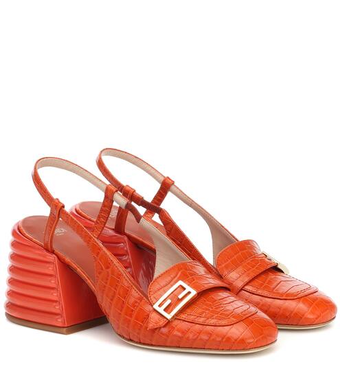 Promenade croc-effect leather pumps | Fendi