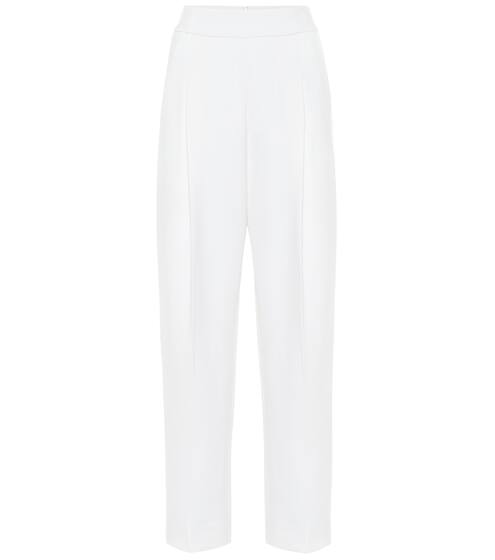 High-rise wool-blend cady pants | Oscar de la Renta