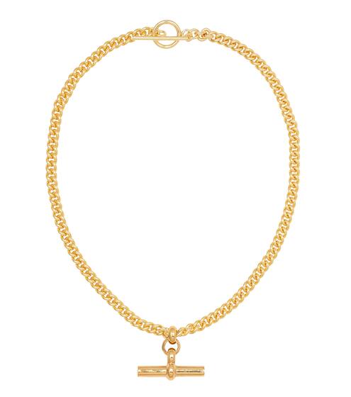 Gold-plated T-bar necklace | Tilly Sveaas