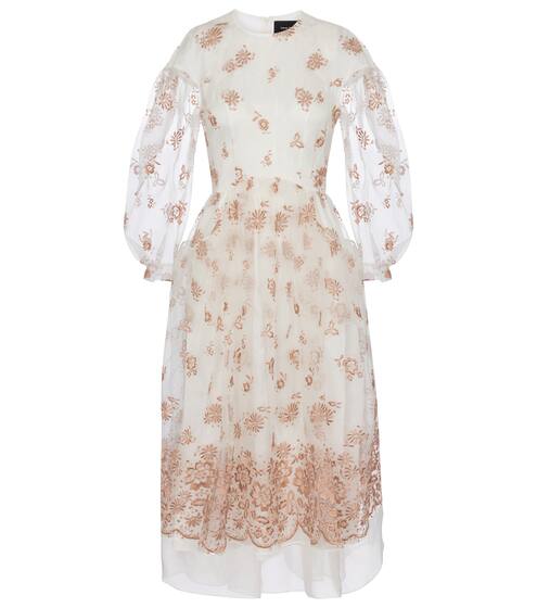 Mytheresa独家发售 — 刺绣欧亘纱中长连衣裙 | Simone Rocha