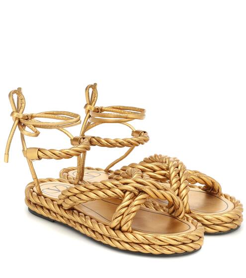 Valentino Garavani The Rope leather sandals | Valentino