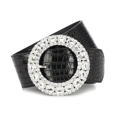 Embellished croc-effect leather belt | Alessandra Rich