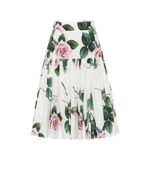 Floral cotton midi skirt | Dolce & Gabbana