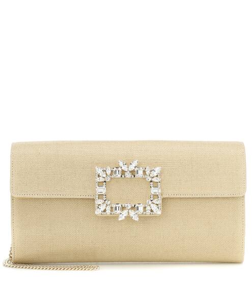 Envelope linen clutch | Roger Vivier