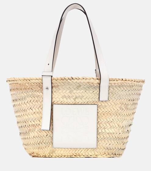 Medium leather-trimmed basket tote | Loewe