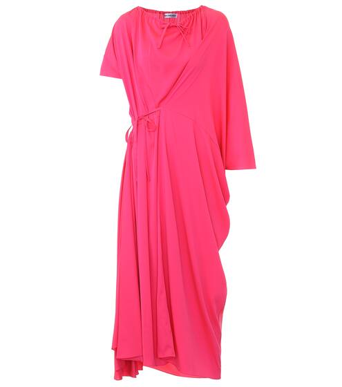 Asymmetric crêpe midi dress | Balenciaga
