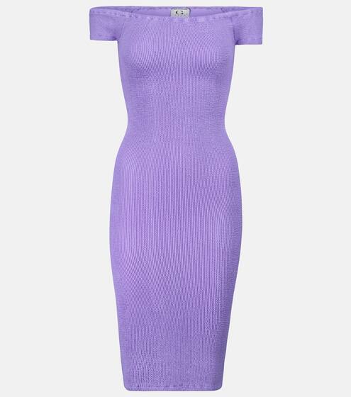 Grace露肩泡泡纱迷你连衣裙 | Hunza G