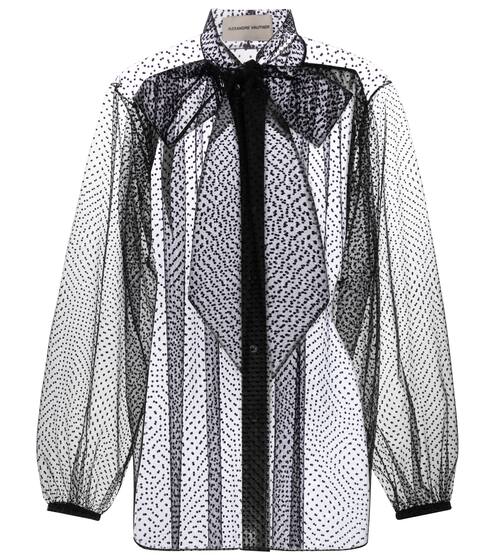 圆点织花绢网颈部系带女式上衣 | Alexandre Vauthier