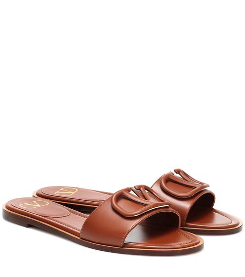 Valentino Garavani VLOGO leather slides | Valentino