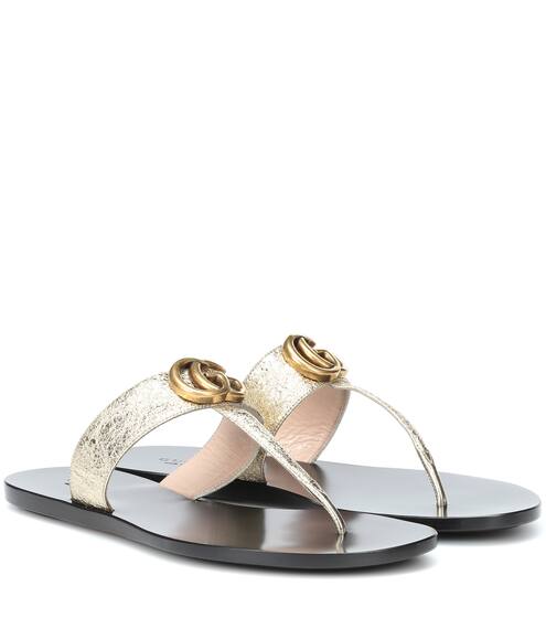 Marmont leather sandals | Gucci