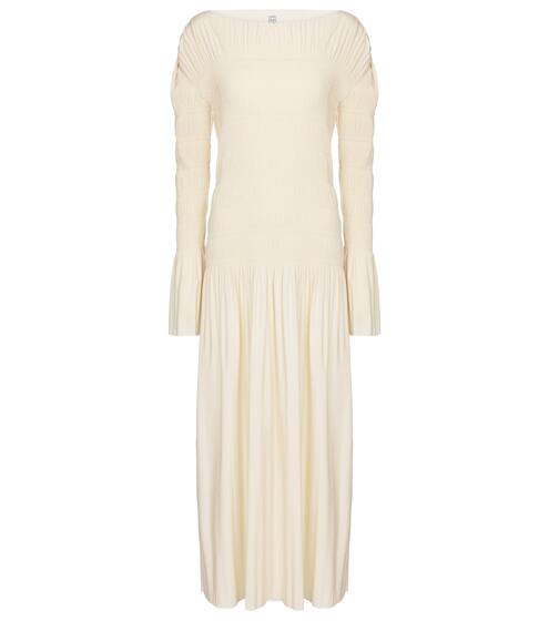 Mytheresa独家发售 — Fanno皱褶装饰中长连衣裙 | Toteme