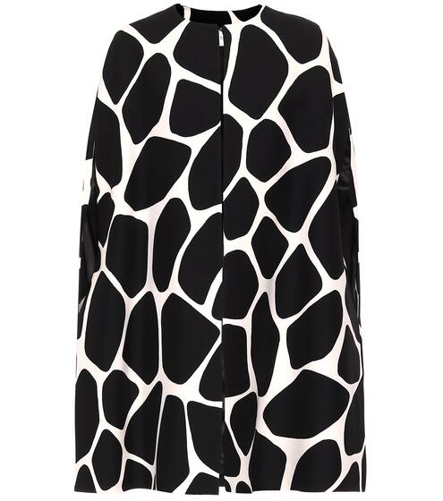 Printed wool and silk cape | Valentino