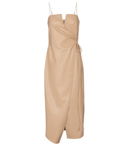 Anubi人造皮革中长连衣裙 | Nanushka