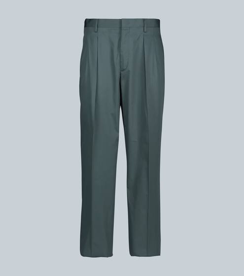 Double-pleated cotton-silk pants | Valentino