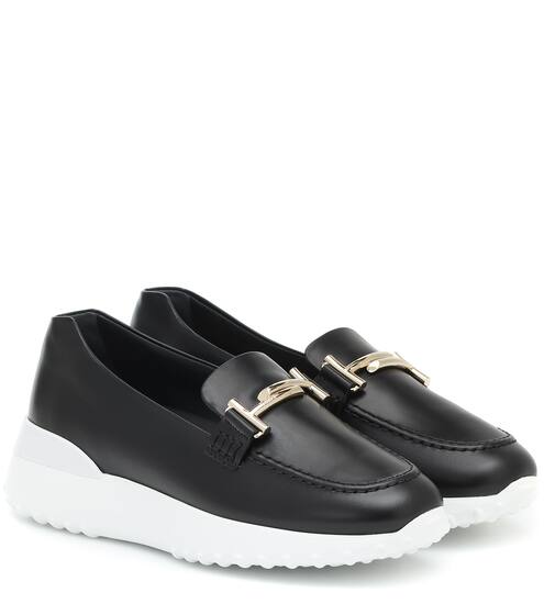 Double T leather platform loafers | Tod's