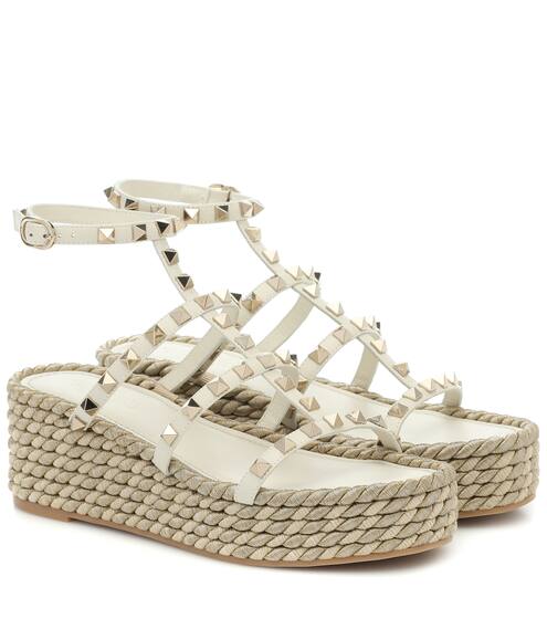 Valentino Garavani Torchon leather platform sandals | Valentino