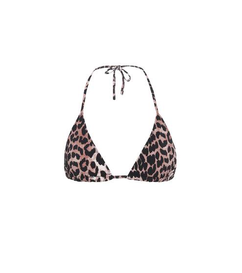 Leopard-print bikini top | Ganni
