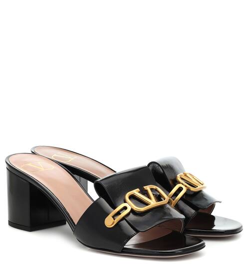 Valentino Garavani VLOGO patent leather sandals | Valentino