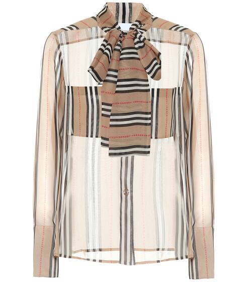 Amelie striped silk blouse | Burberry