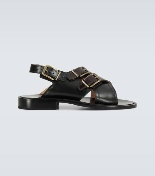 搭扣皮革凉鞋 | Dries Van Noten