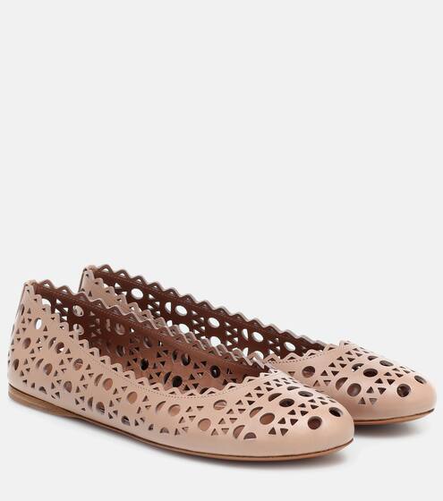 Laser-cut leather ballet flats | Alaïa