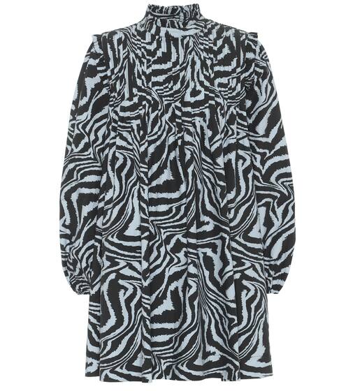 Tiger-print cotton minidress | Ganni