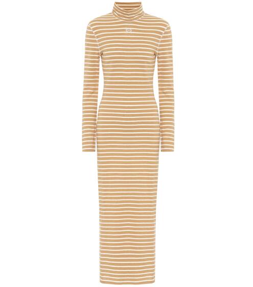 Striped cotton-jersey midi dress | Loewe