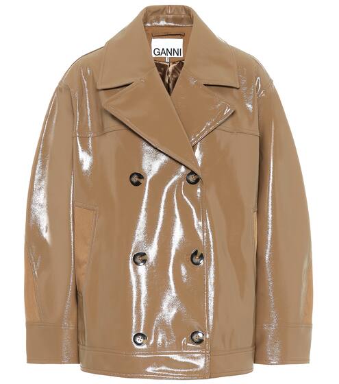 Patent faux leather jacket | Ganni