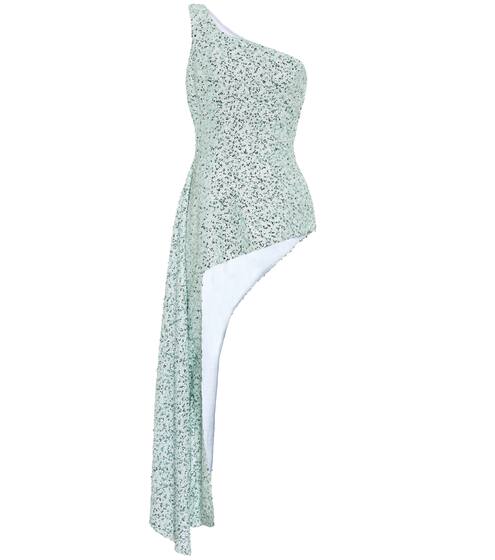 Sequined one-shoulder top | Halpern