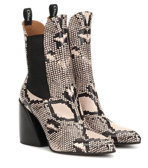 Exclusive to Mytheresa – Wave snake-effect ankle boots | Chloé