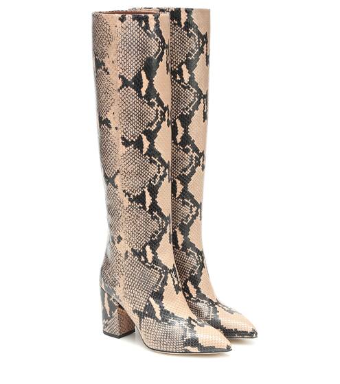 Snake-effect leather boots | Paris Texas