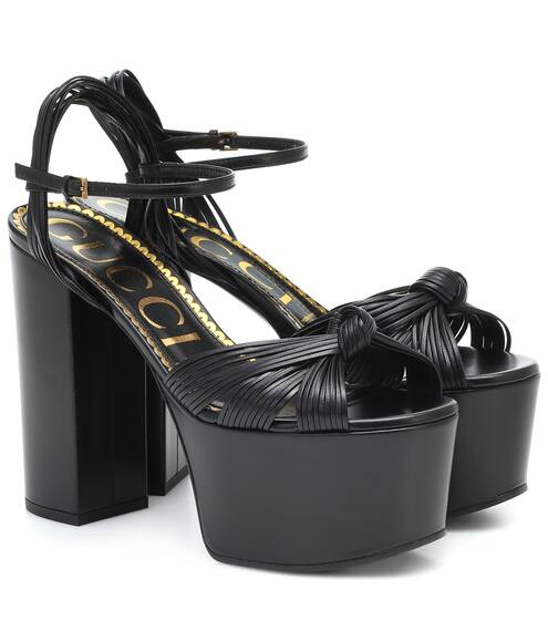 Leather platform sandals | Gucci