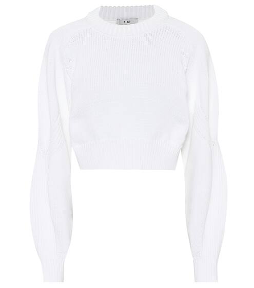 Open-back cotton-blend sweater | Tibi