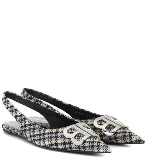 BB checked slingback ballet flats | Balenciaga