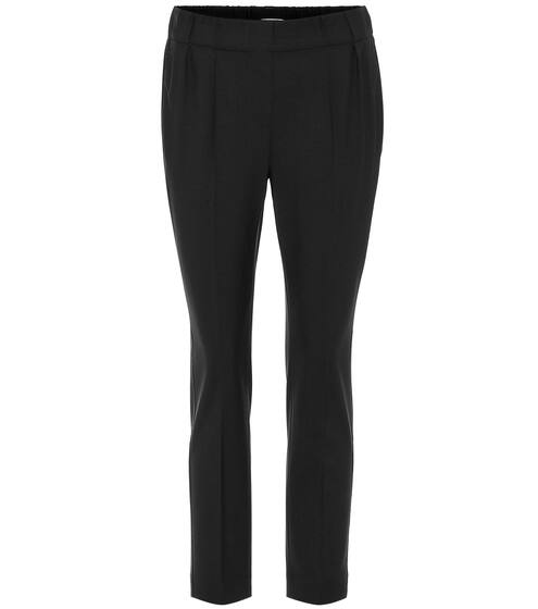 Cropped wool-blend pants | Brunello Cucinelli