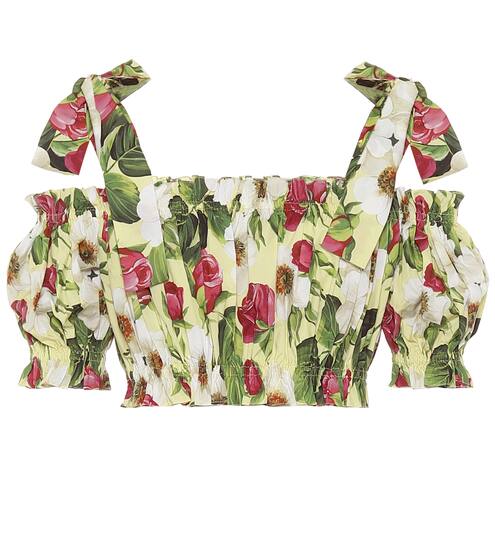 Floral cotton-poplin top | Dolce & Gabbana