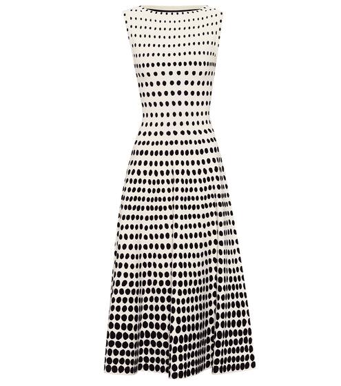 Polka-dot stretch-knit midi dress | Alaïa