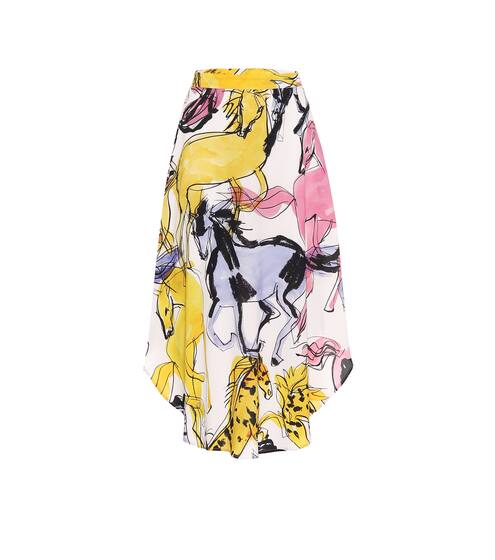 Jacey printed crêpe midi skirt | Stella McCartney