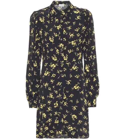 Printed crêpe minidress | Ganni