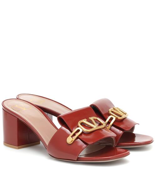 Valentino Garavani VLOGO patent leather sandals | Valentino