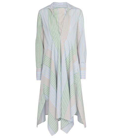 条纹棉质府绸中长连衣裙 | JW Anderson