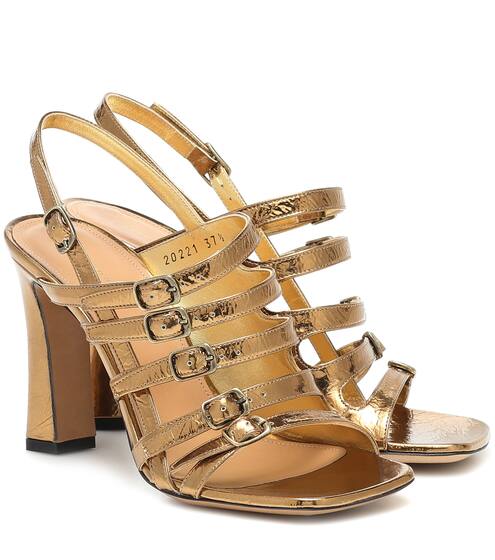 Metallic leather sandals | Dries Van Noten