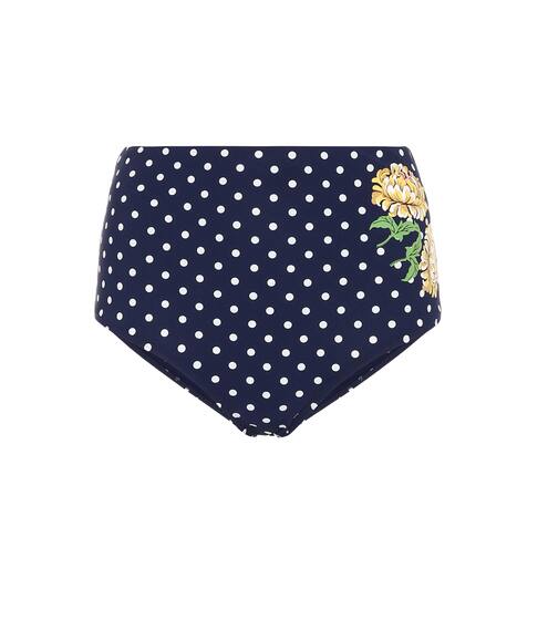 Dotted high-rise bikini bottoms | Tory Burch
