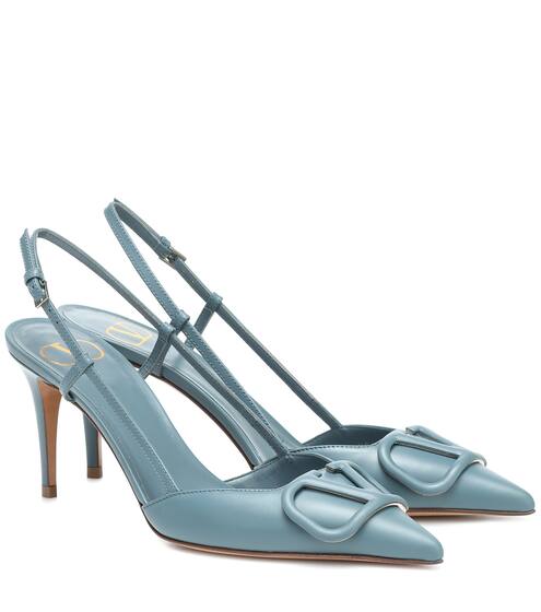 Valentino Garavani VLOGO leather slingback pumps | Valentino